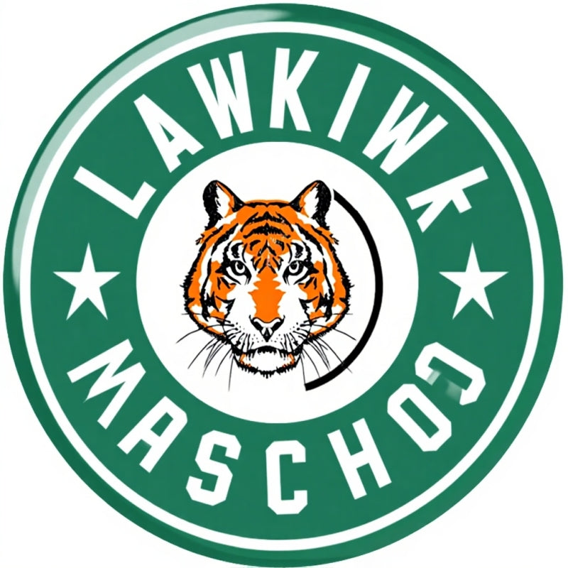 Badge 44 mm Stranger Things Hawkins High School tigre vu de face