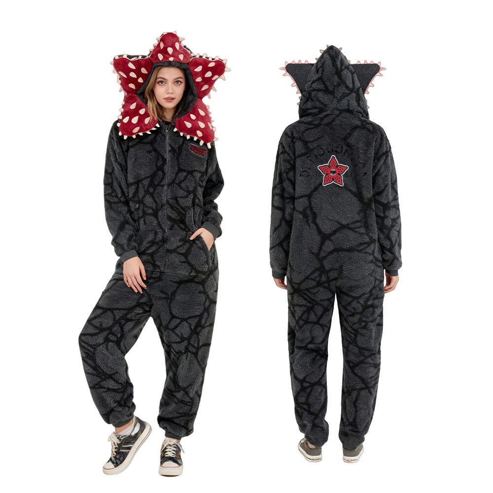 Pyjama Stranger Things Demogorgon gris à capuche enfant et adulte – visuel 2