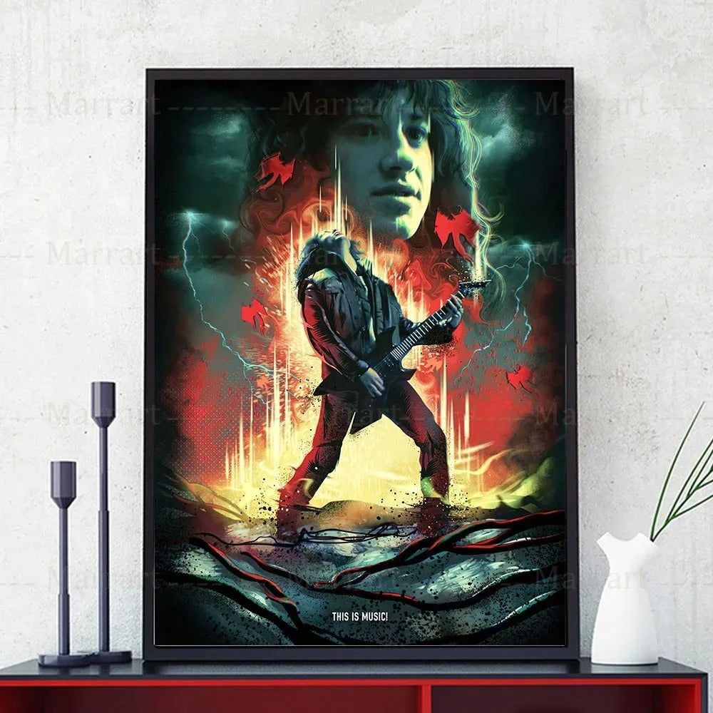 Poster Stranger Things Eddie et sa guitare vu de face