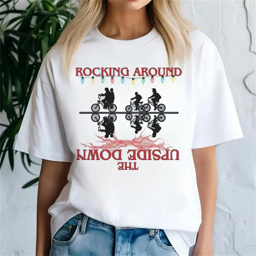 T-shirt femme Stranger Things Rocking Around the Upside Down vu de face