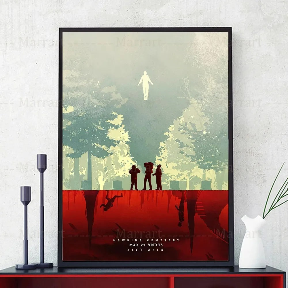 Poster Stranger Things la forêt de Hawkins vu de face