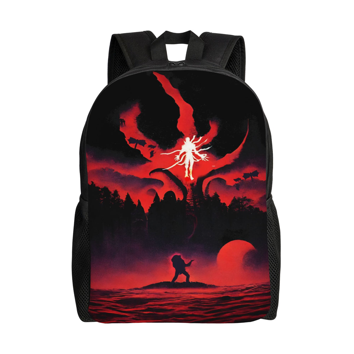 Sac à dos Stranger Things ciel rouge du Monde à l'Envers vu de face