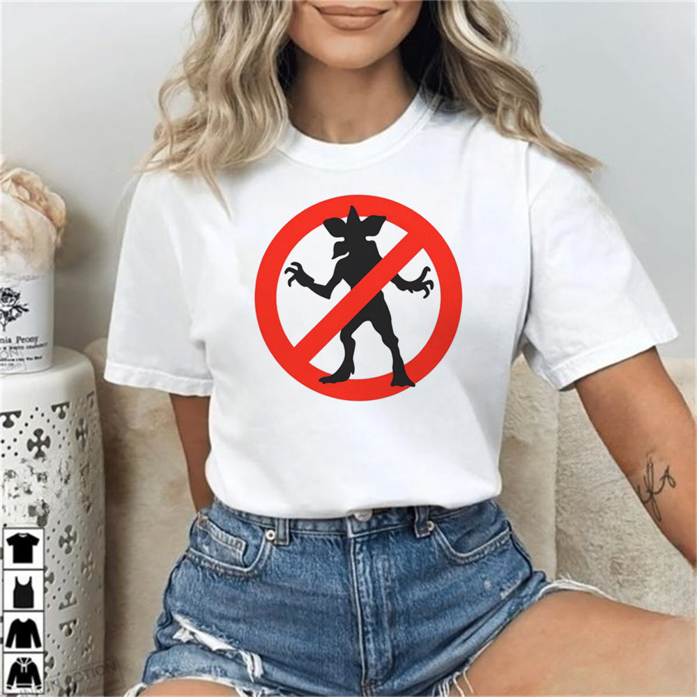 T-shirt femme Stranger Things Demogorgon interdit vu de face