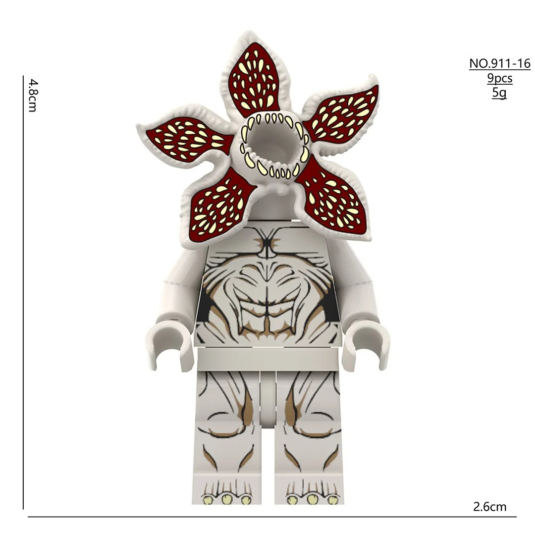 Mini figurine à construire Stranger Things Demogorgon gris fleur ouverte vu de face