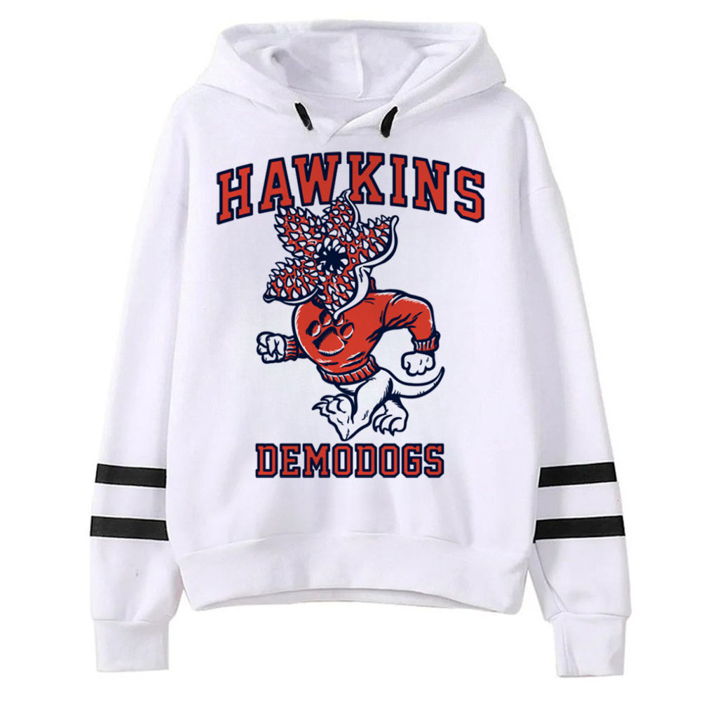 Pull blanc Stranger Things Hawkins Demodogs vu de face