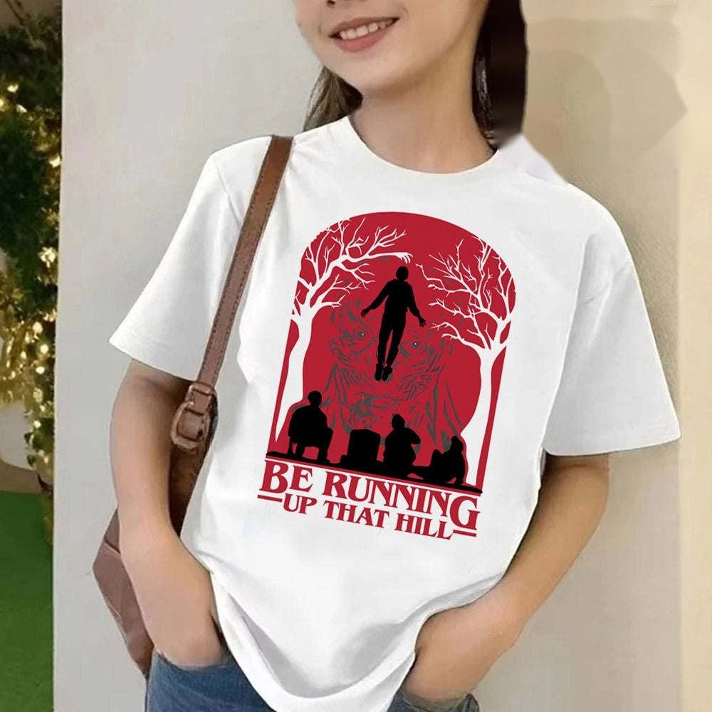 T-shirt enfant Stranger Things Be Running Up That Hill vu de face
