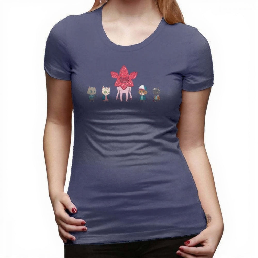 T-shirt femme Stranger Things Stranger Kittens – coloris Bleu marine