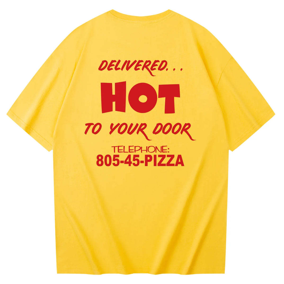Retro della t-shirt Surfer Boy Pizza Stranger Things, Delivered Hot to your door e 805-45-PIZZA