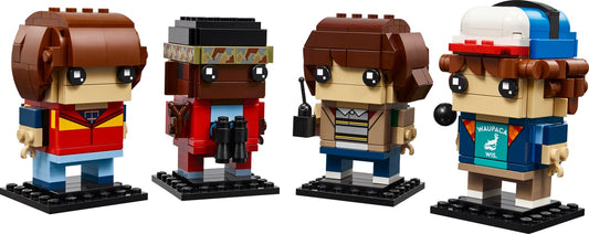 Set LEGO BrickHeadz Stranger Things Mike, Dustin, Lucas et Will 40801 (542 pièces) vu de face