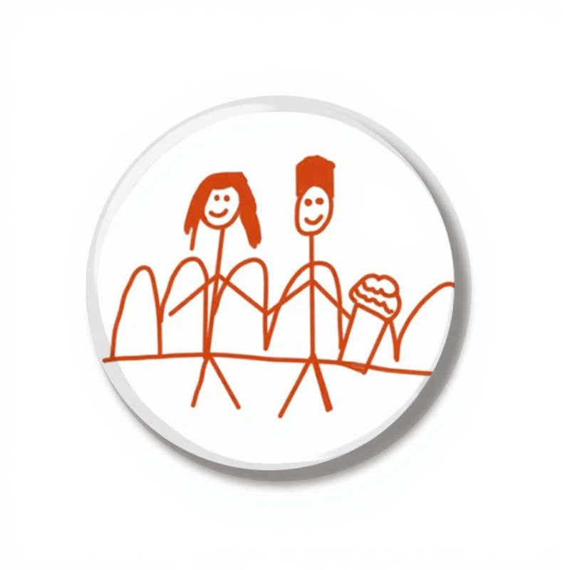 Badge 44 mm Stranger Things dessin de Will vu de face