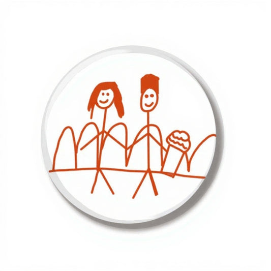 Badge 44 mm Stranger Things dessin de Will vu de face