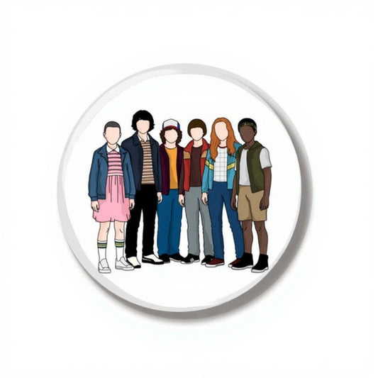 Badge 44 mm Stranger Things la bande dessinée vu de face
