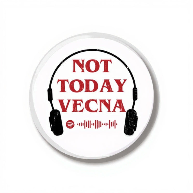 Badge 44 mm Stranger Things Not Today Vecna vu de face