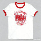 T-shirt da uomo ringer Stranger Things Strawberry Festival Hawkins