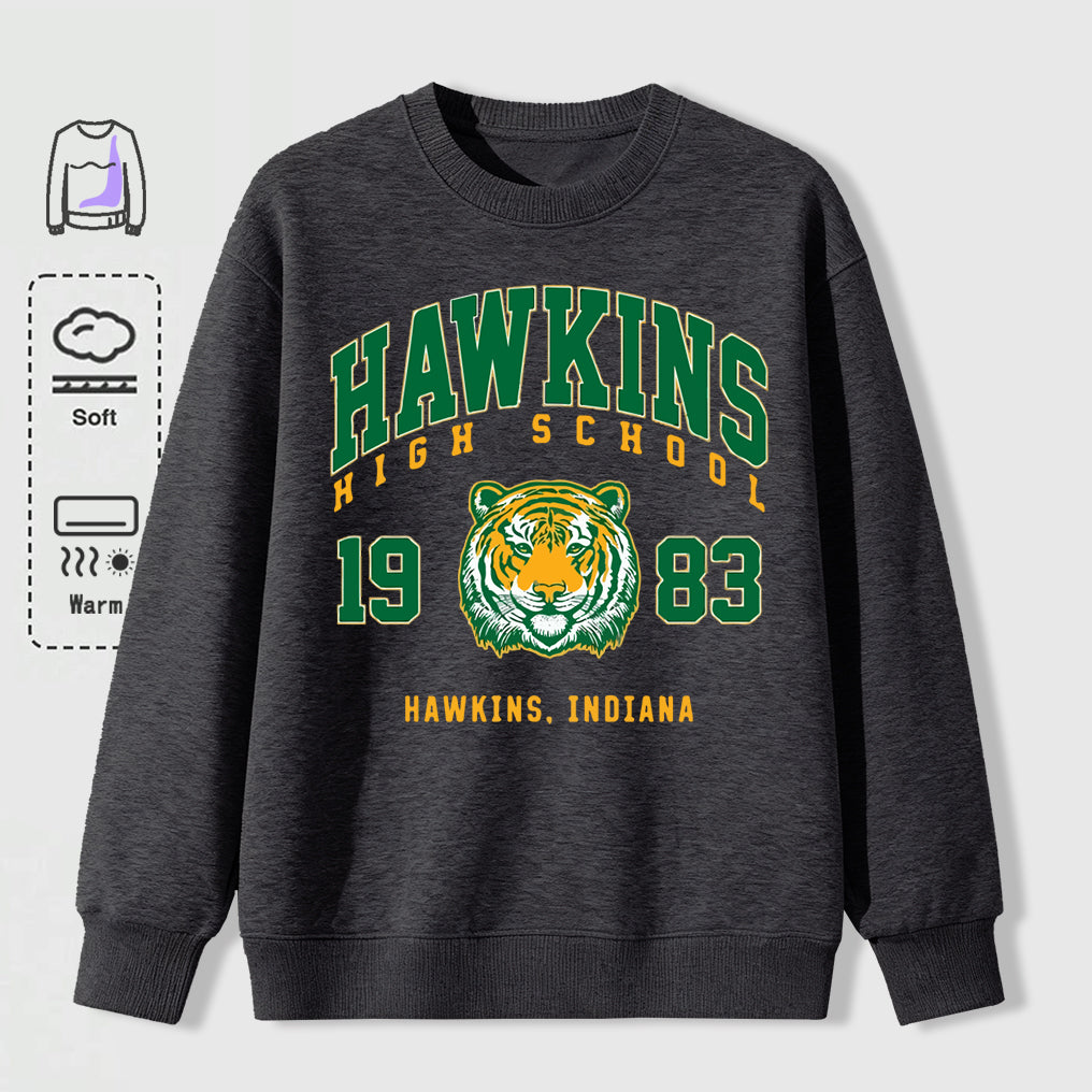 Sweat oversize Stranger Things Hawkins High School tigre – coloris Dark Gray