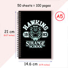 Quaderno A5 Stranger Things Hawkins Strange School nero