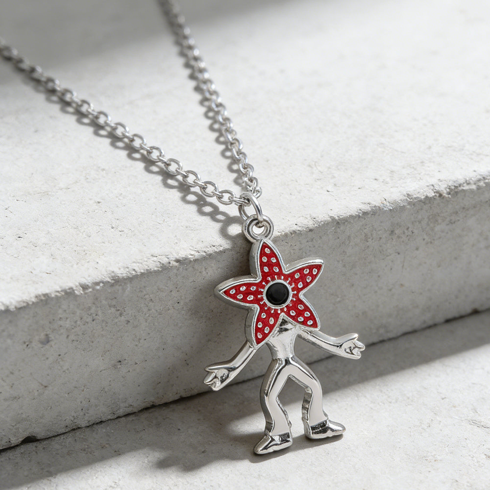 Collier Stranger Things pendentif Demogorgon corolle vu de face