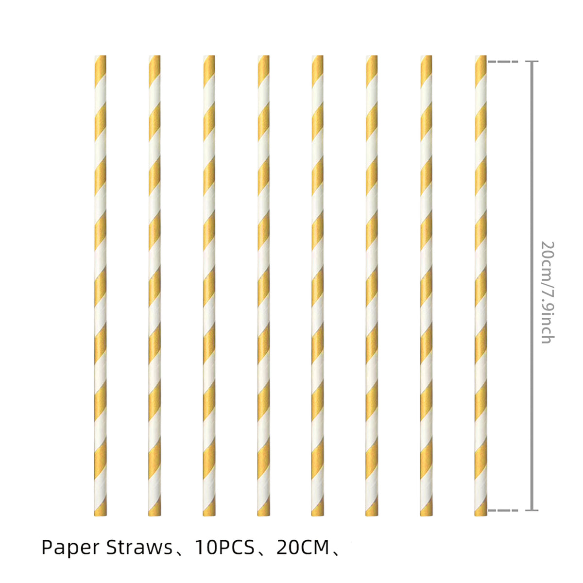 Pailles en papier Stranger Things (lot de 10) vu de face