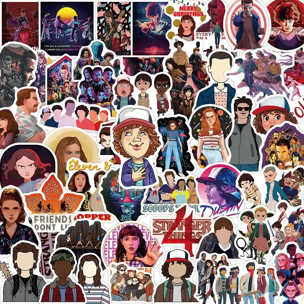 Lot de 50 stickers Stranger Things vu de face