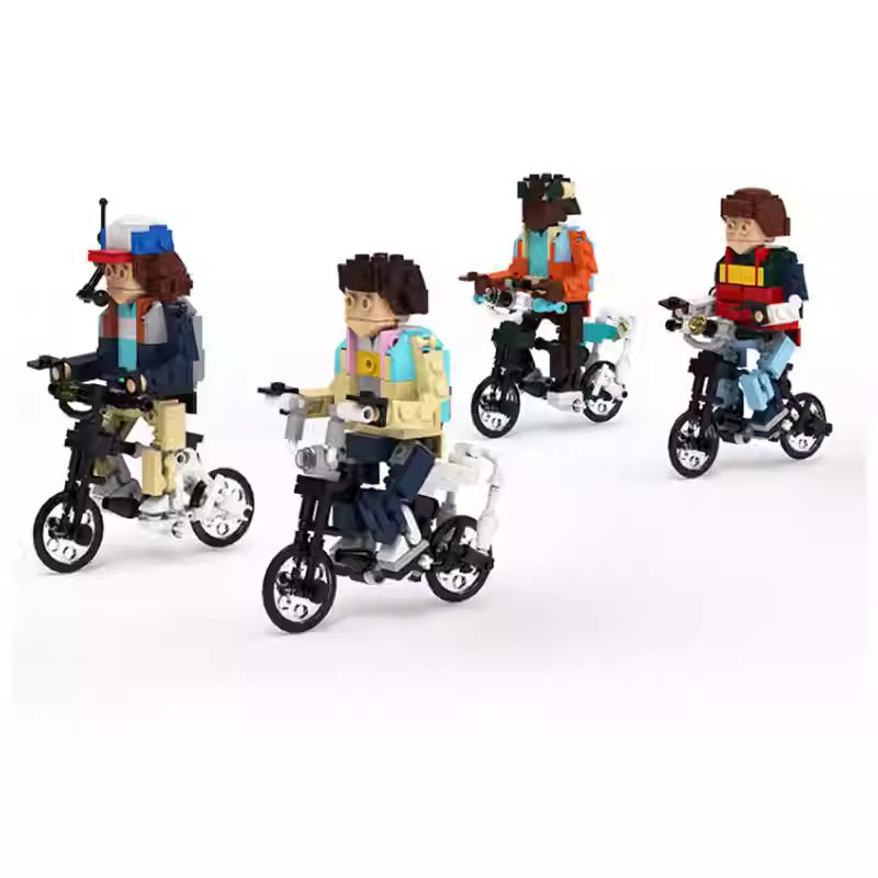 La bande à vélo Stranger Things à construire 677 pièces vu de face