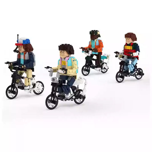 La bande à vélo Stranger Things à construire 677 pièces vu de face