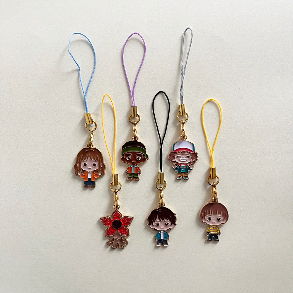 Lot de 6 porte-clés Stranger Things chibi vu de face