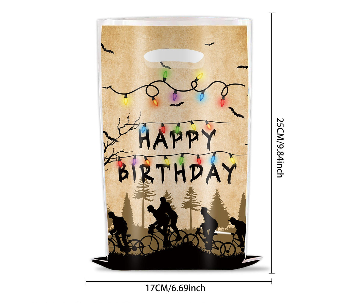 Sacs cadeaux Stranger Things Happy Birthday (lot de 10) vu de face