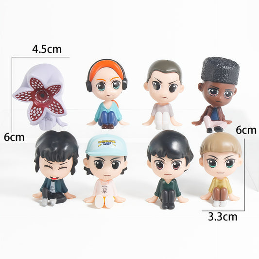 Lot de 8 figurines Stranger Things la bande de Hawkins série A vu de face