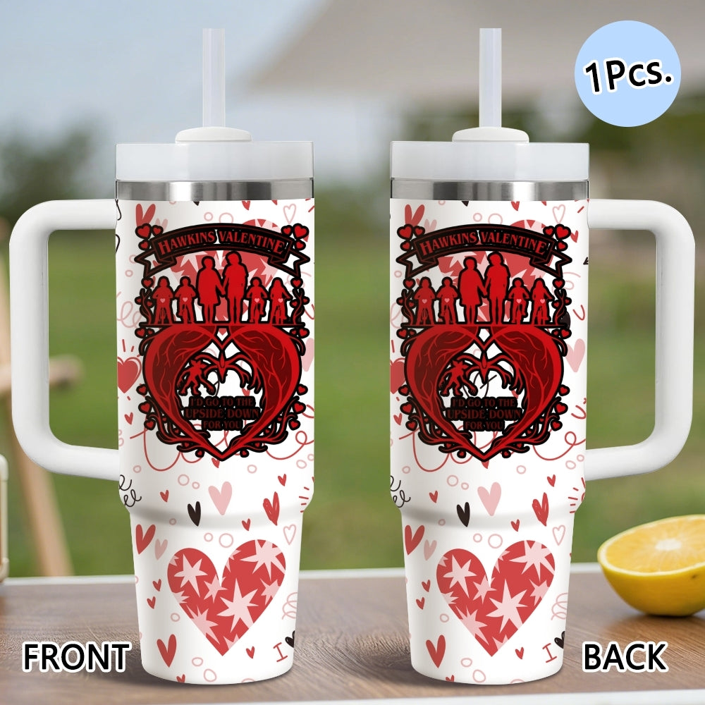 Gobelet isotherme Stranger Things Happy Valentine from Hawkins vu de face