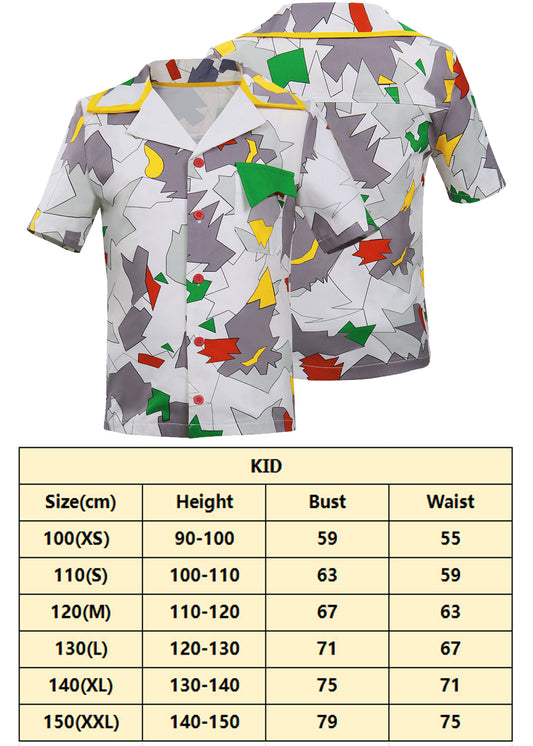 Chemise hawaïenne Stranger Things Dustin Henderson enfant et adulte vu de face