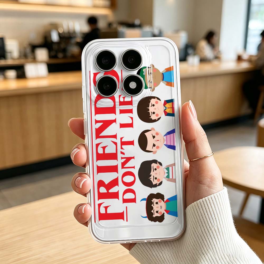 Coque Xiaomi transparente Stranger Things la bande dessinée vu de face