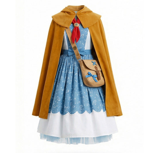 Robe et cape cosplay enfant Stranger Things bleue vu de face
