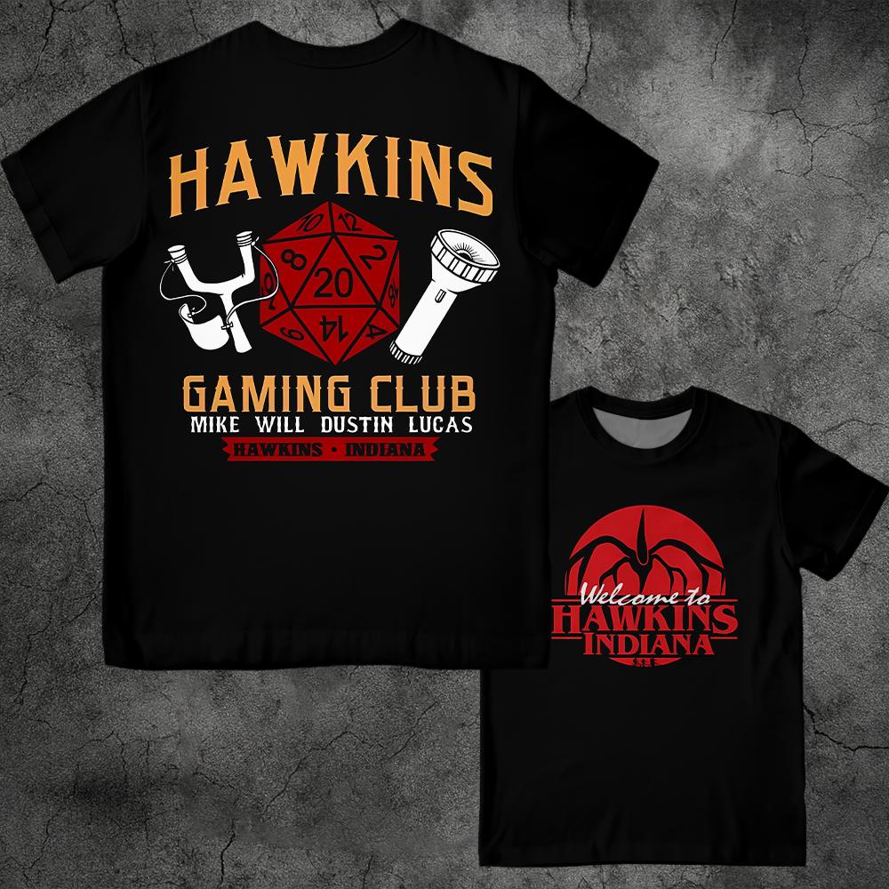 T-shirt homme Stranger Things Hawkins Gaming Club vu de face