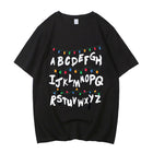 T-shirt da uomo Stranger Things muro dell'alfabeto ghirlanda