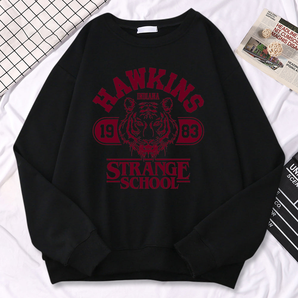 Sweat Stranger Things Hawkins 1983 Strange School – coloris Noir