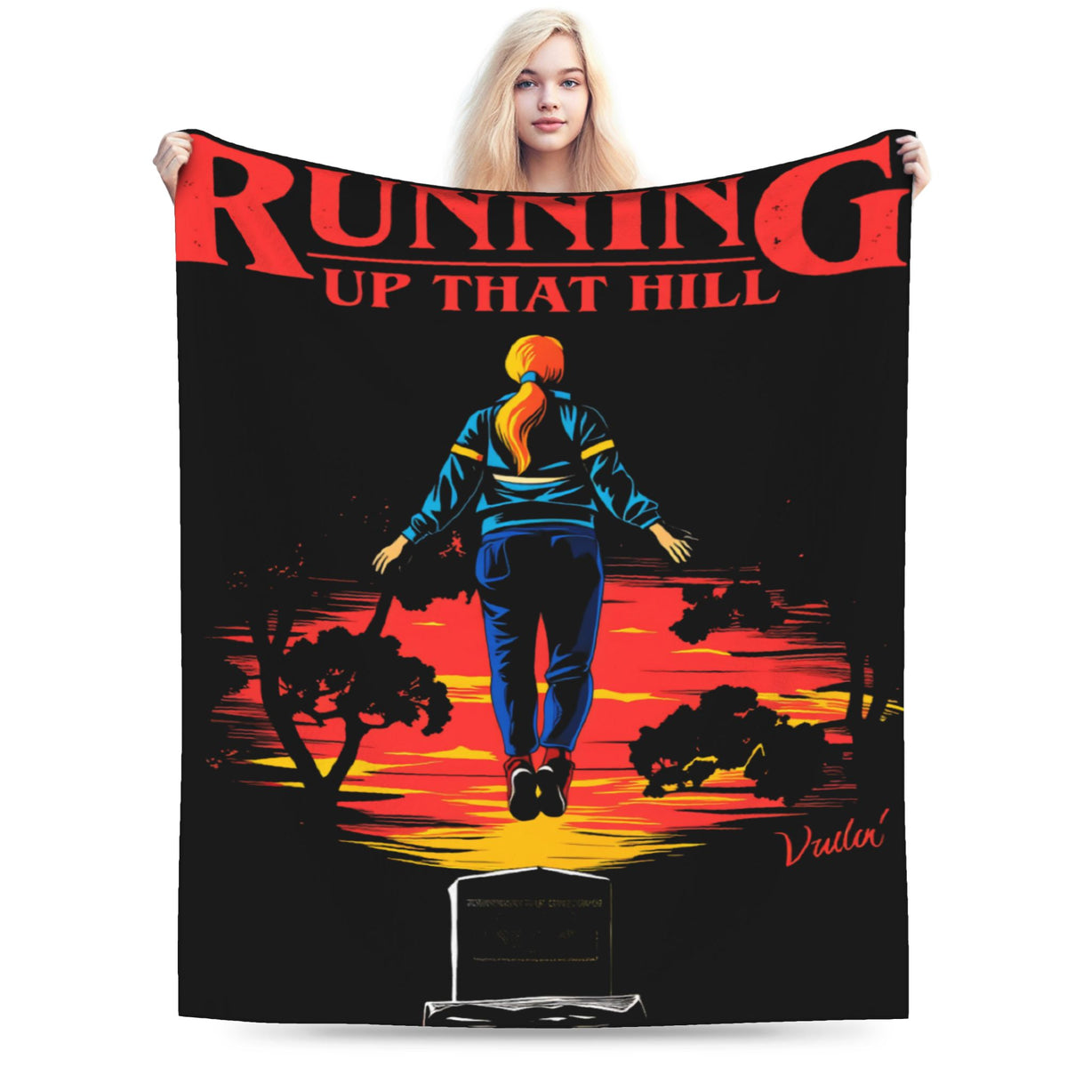 Plaid Stranger Things Max sur la colline vu de face