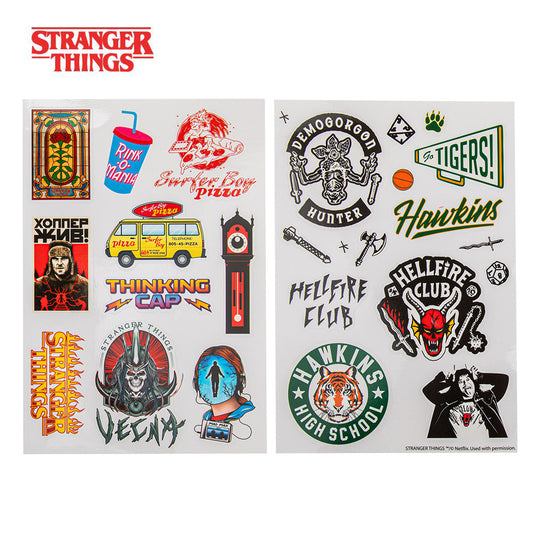 Planches de stickers Stranger Things saison 4 Hellfire Club vu de face