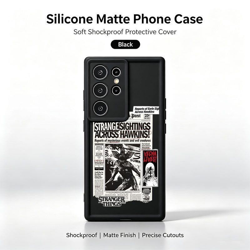 Coque Samsung Galaxy S silicone Stranger Things journal Hawkins Post – coloris Noir