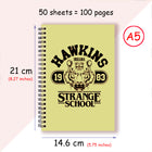 Quaderno A5 Stranger Things Hawkins Strange School giallo
