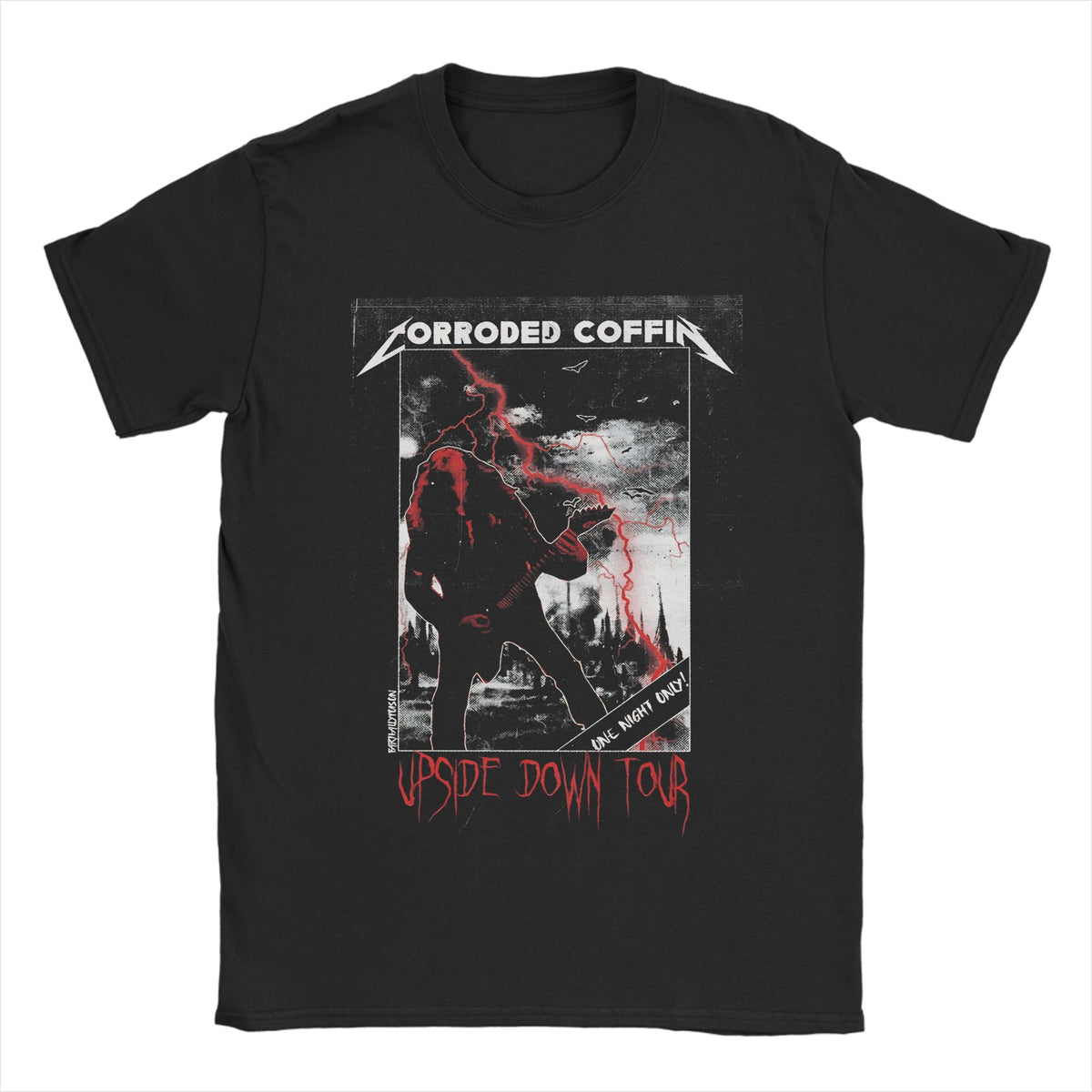 T-shirt homme Stranger Things Corroded Coffin Upside Down Tour vu de face
