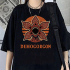 T-shirt da donna oversize Stranger Things Demogorgone arancione