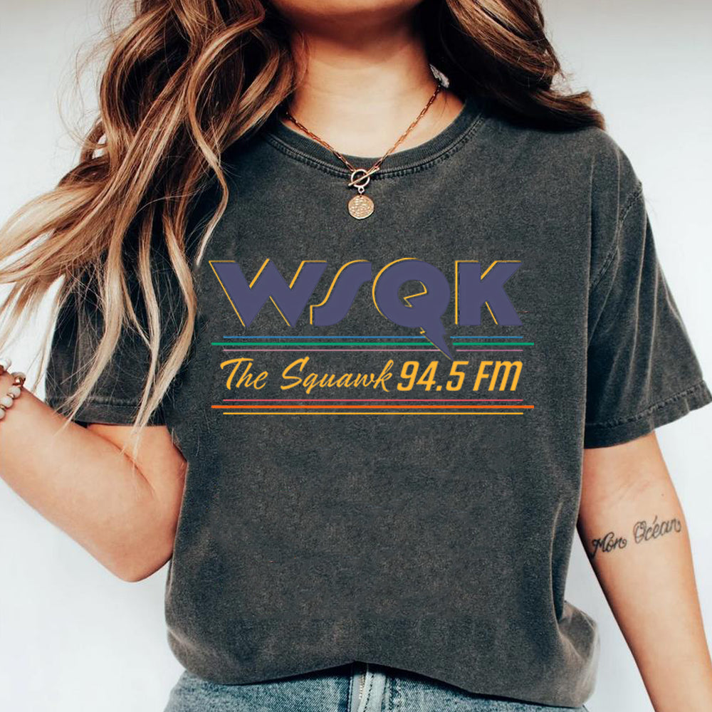 T-shirt homme Stranger Things WSQK The Squawk 94.5 FM – coloris Gris foncé