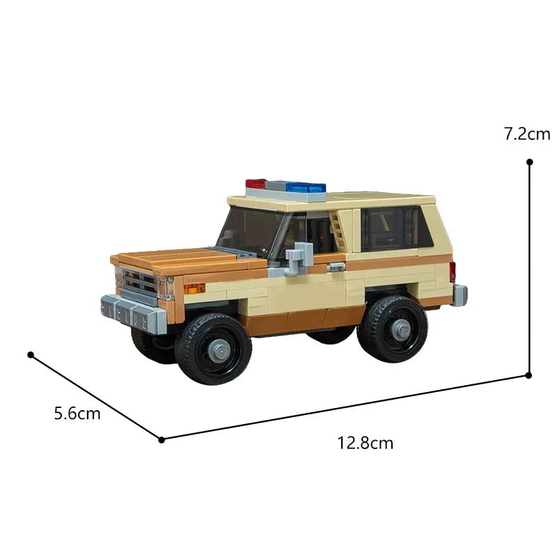 4x4 de la police de Hawkins Stranger Things à construire vu de face