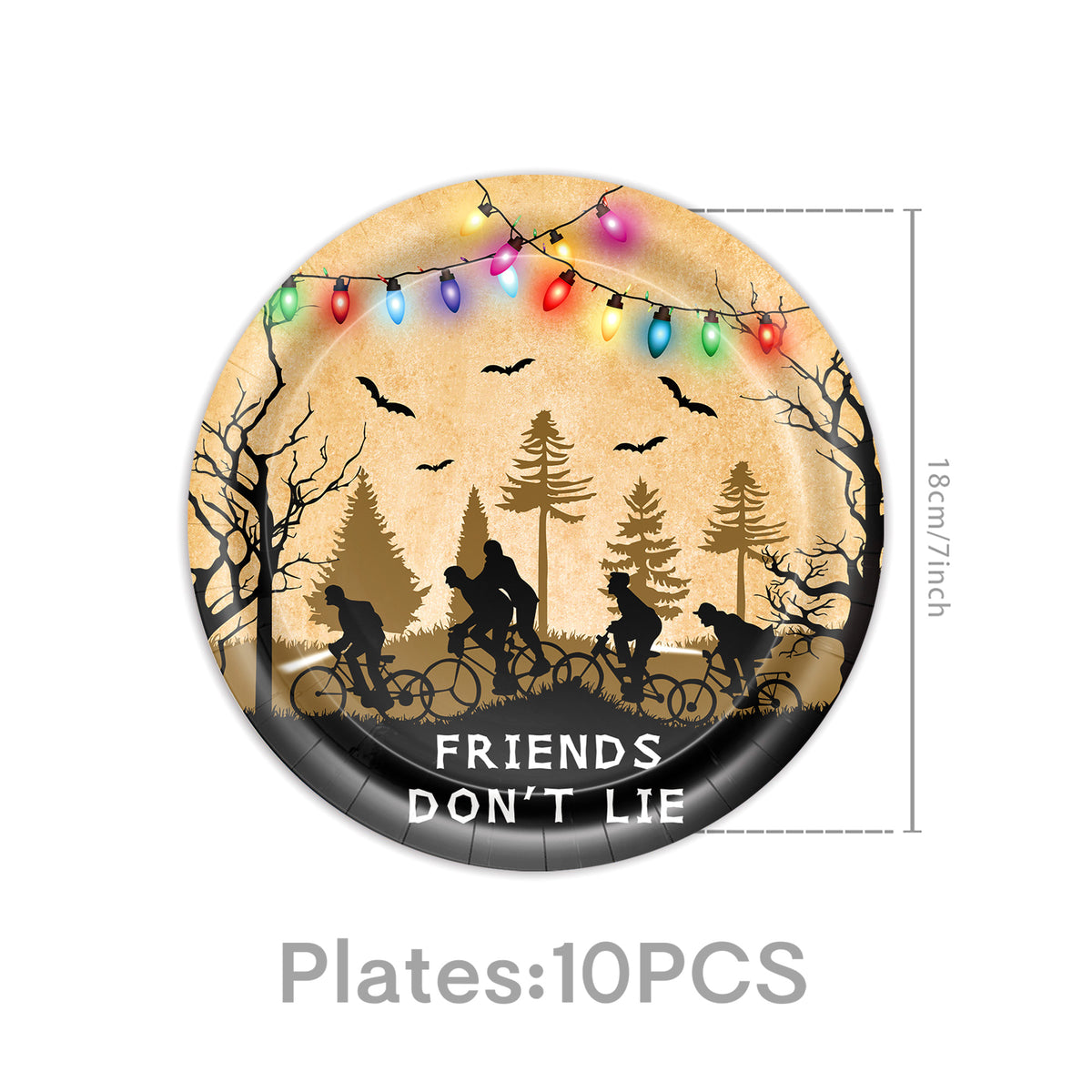 Assiettes kraft Stranger Things 18 cm (lot de 10) vu de face