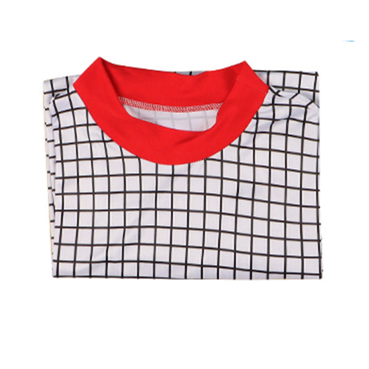 Chemise à carreaux col rouge Stranger Things style Max Mayfield vu de face