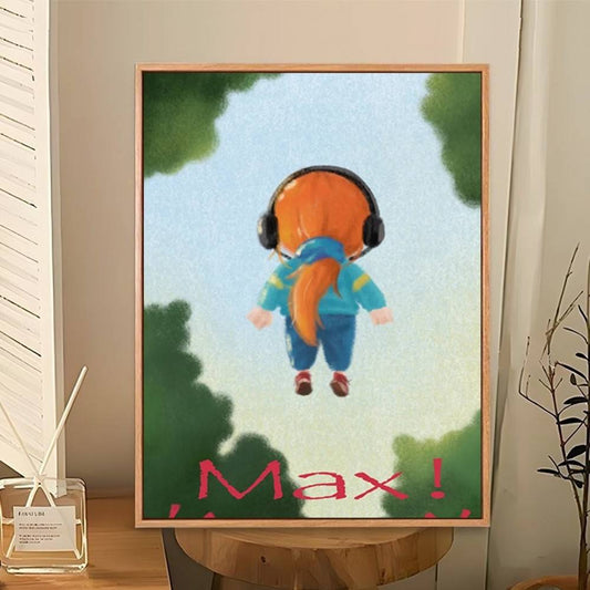 Poster adhésif Stranger Things Max flotte dans le ciel vu de face