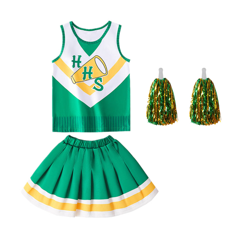 Tenue pom-pom girl Stranger Things Hawkins top jupe et pompons – visuel 2