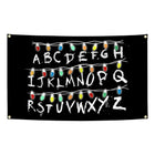 Bandiera arazzo Stranger Things muro dell'alfabeto notte