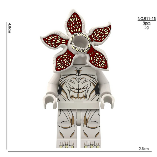 Mini figurine à construire Stranger Things Demogorgon gris fleur ouverte vu de face