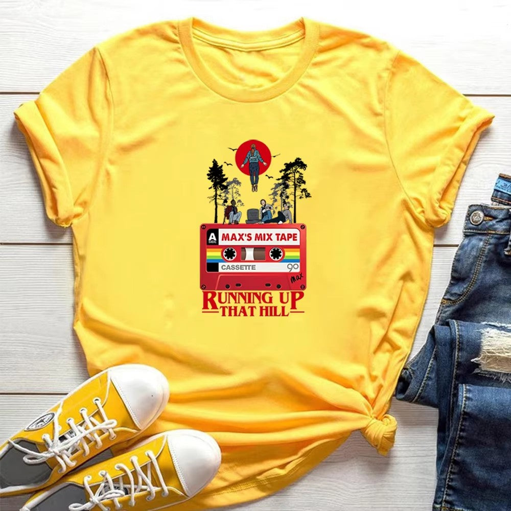 T-shirt femme Stranger Things Max's Mixtape – coloris Jaune